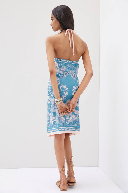 Botanical Skirt Set - Teal and Pink